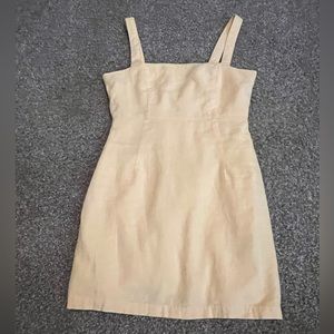 Pale Yellow Linen Mini Dress